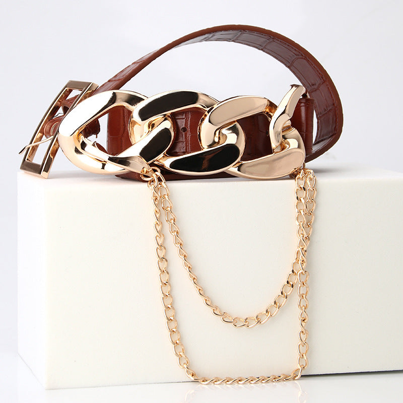 Women's Belt Personality Fashion Street Shooting Metal Chain Link