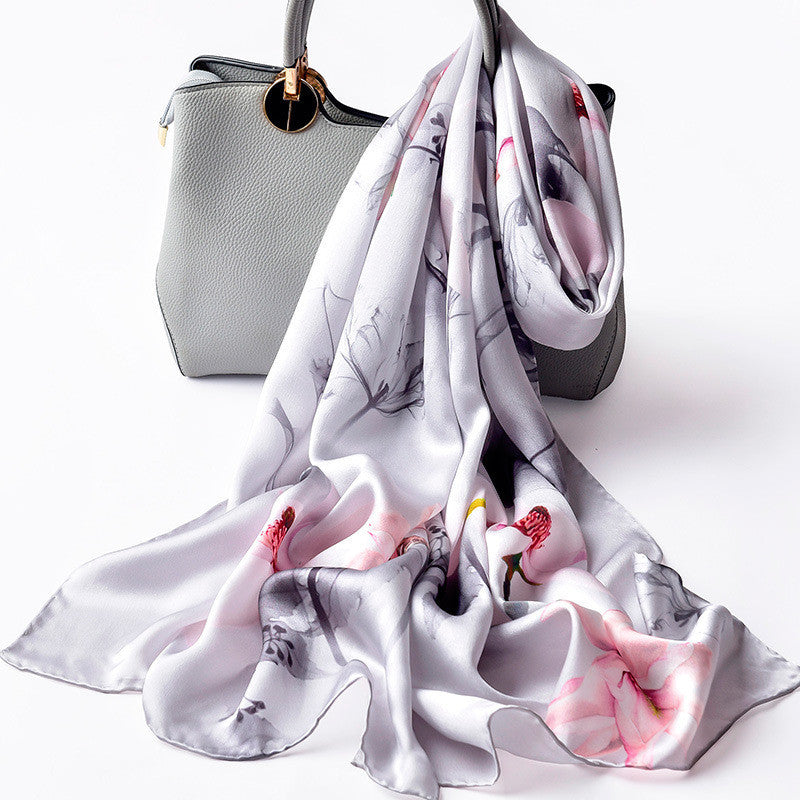 Premium Silk Scarves Silk Printed Long Scarf Women