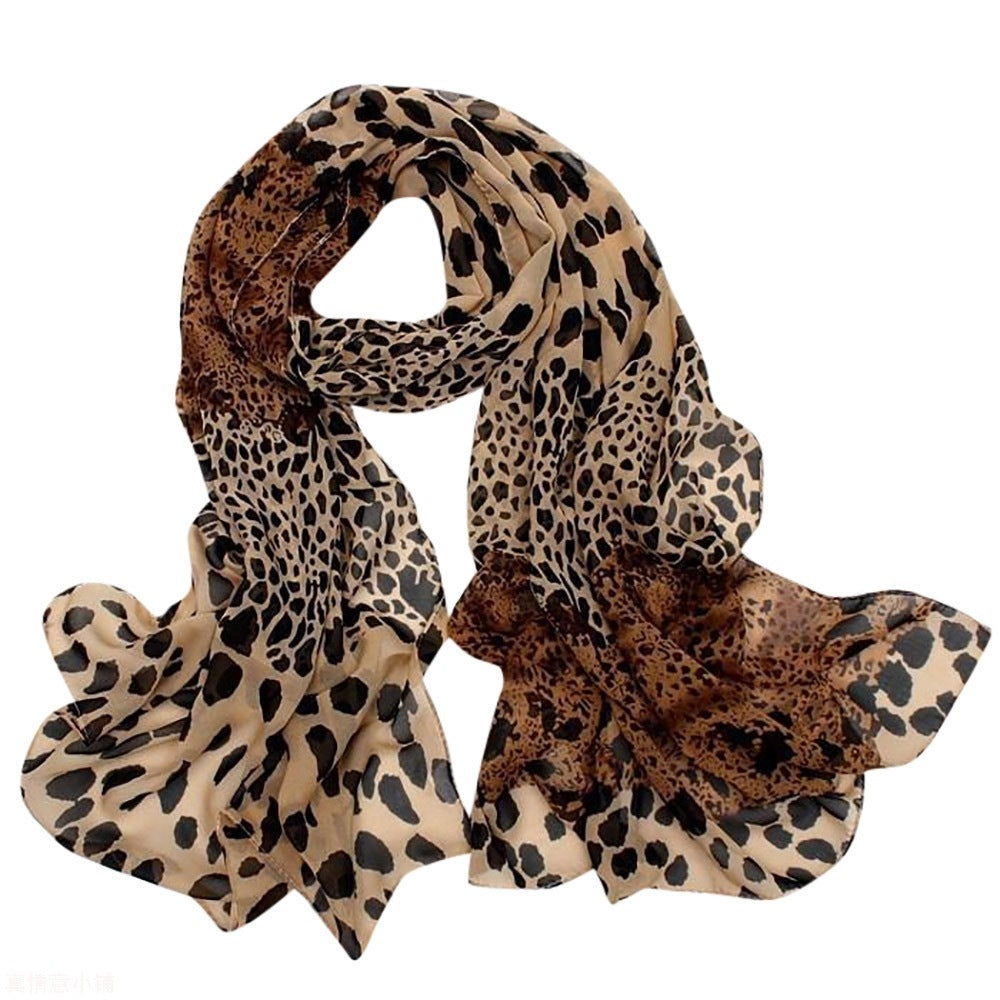 Foulard Femme Womens Leopard Print Little Silk Scarf Hair