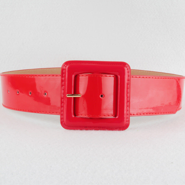 Women's Wide  Patent Leather Bag Buckle Women's Decorative Girdle Dressall-match Belt