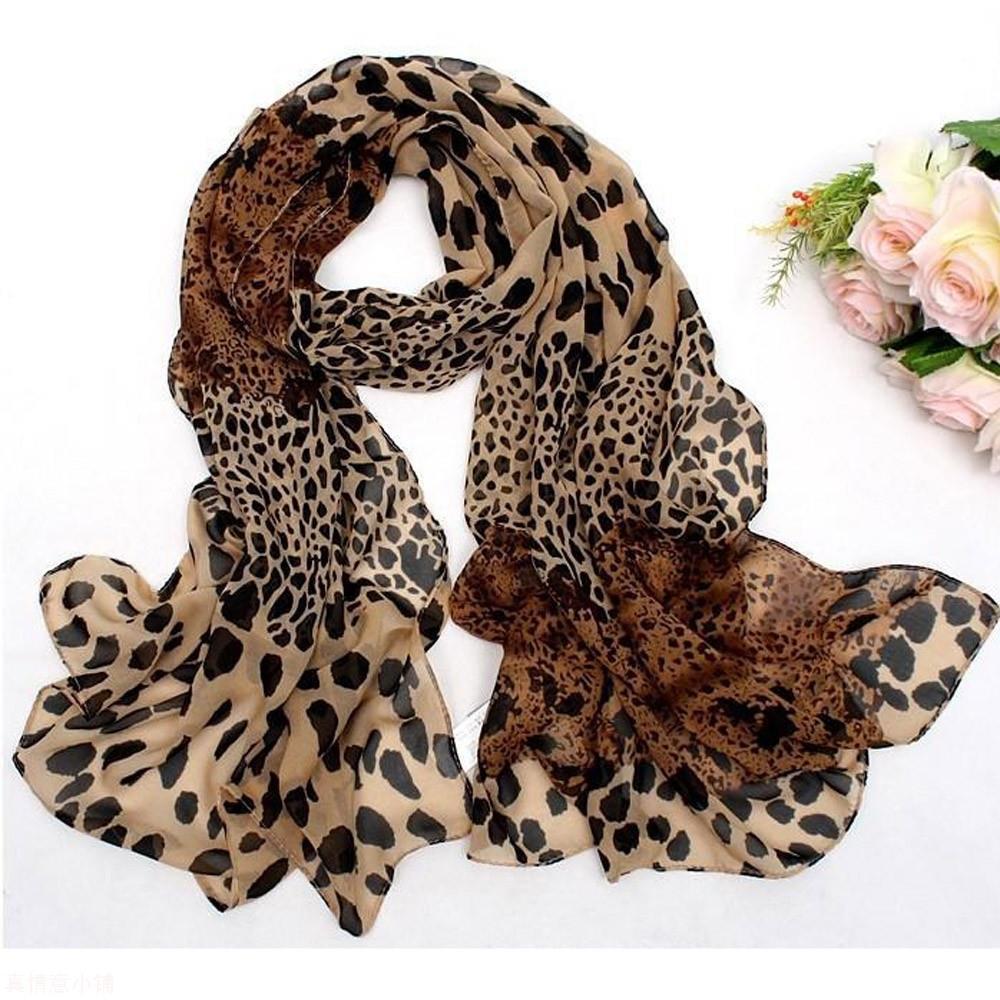 Foulard Femme Womens Leopard Print Little Silk Scarf Hair